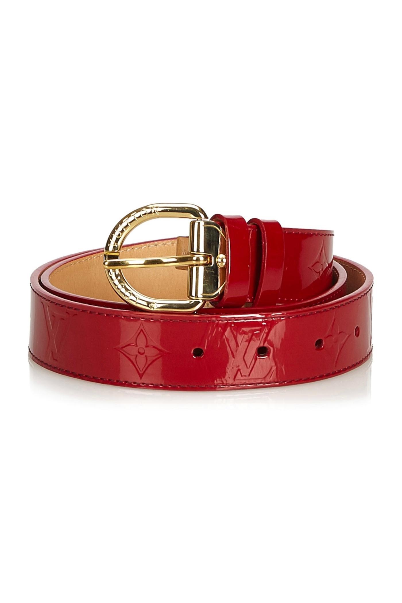 LOUIS VUITTON　ヴェルニベルト　ブラウンレッド LOUIS VUITTON - ルイヴィトン ヴェルニサンチュールベルト